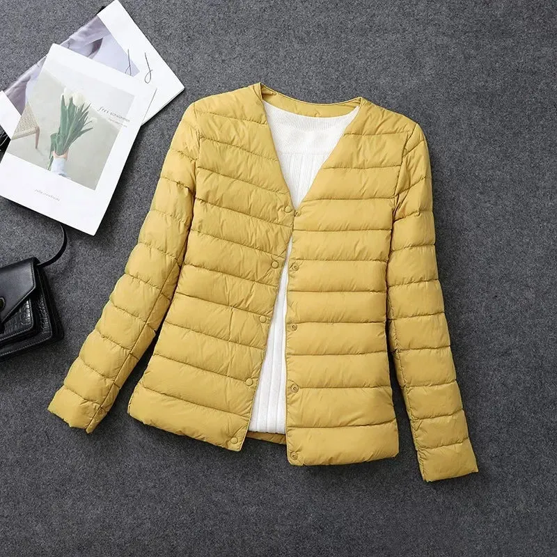 15 Colors Ultra Light Matt Fabric Puffer Jackets for Women