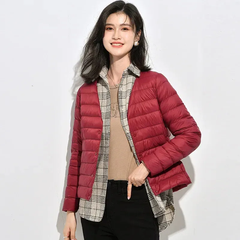 15 Colors Ultra Light Matt Fabric Puffer Jackets for Women