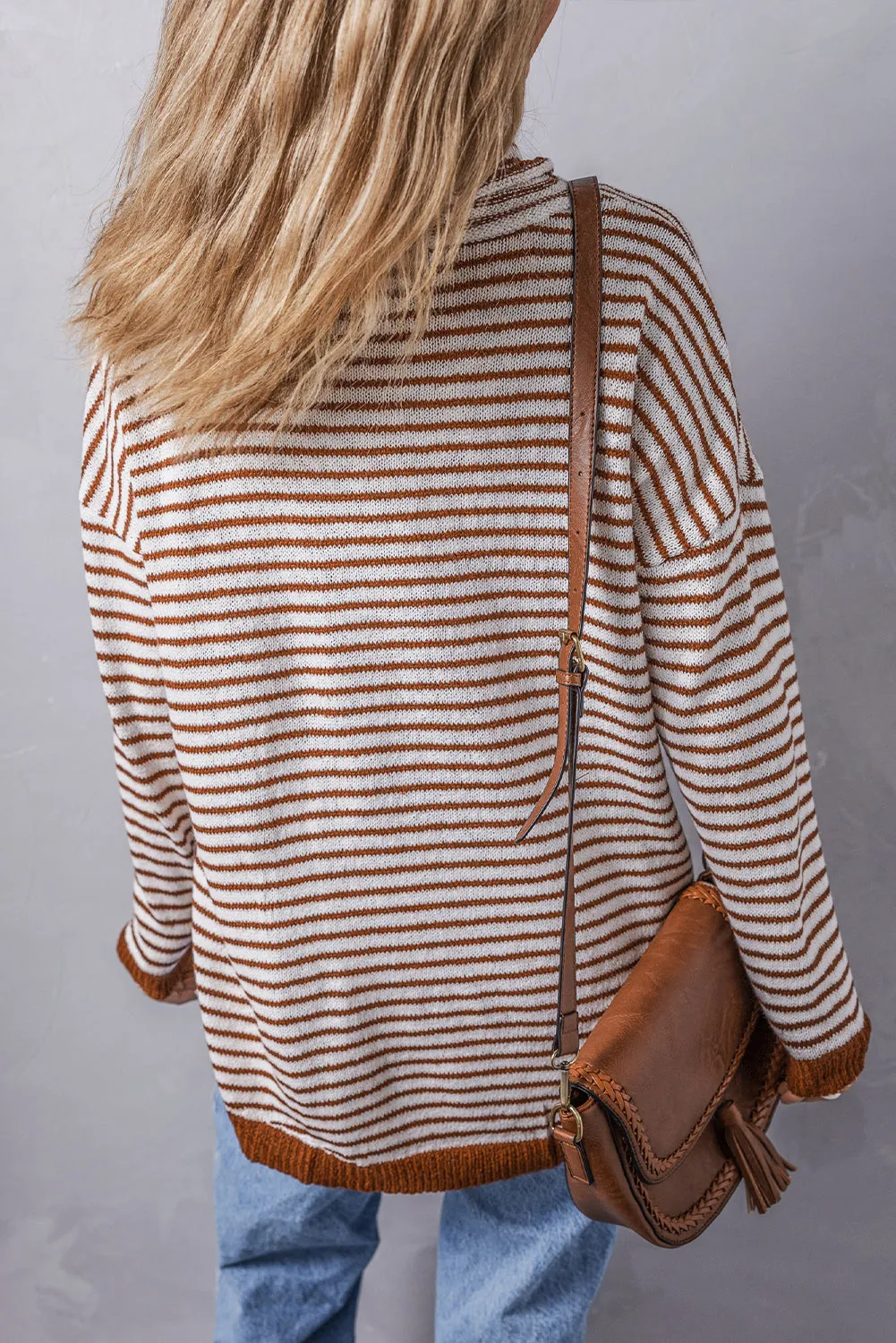 Alaia Striped Turtleneck Loose Sweater