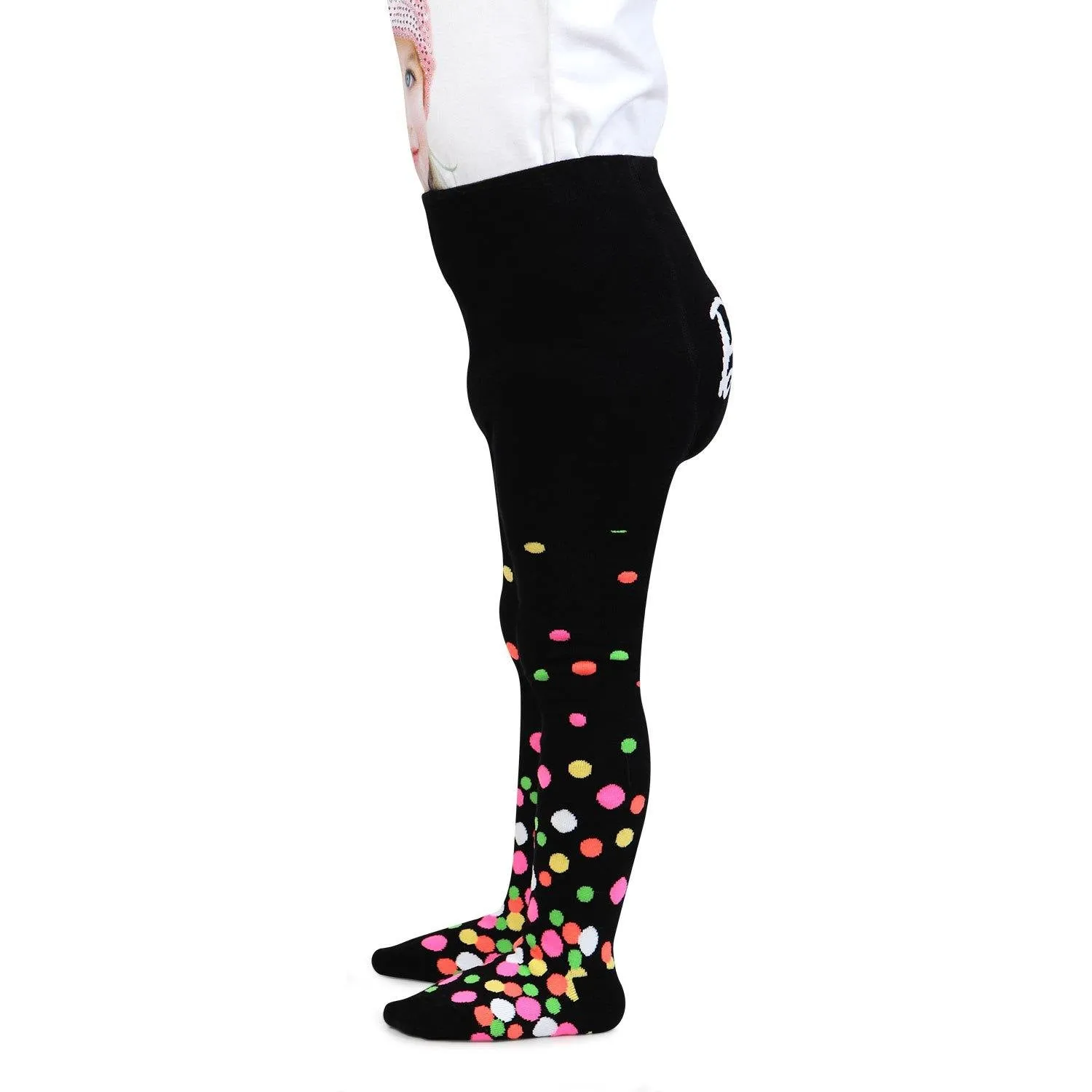 Barbie Cute Prints Knitted Tights for Baby Girls - Black