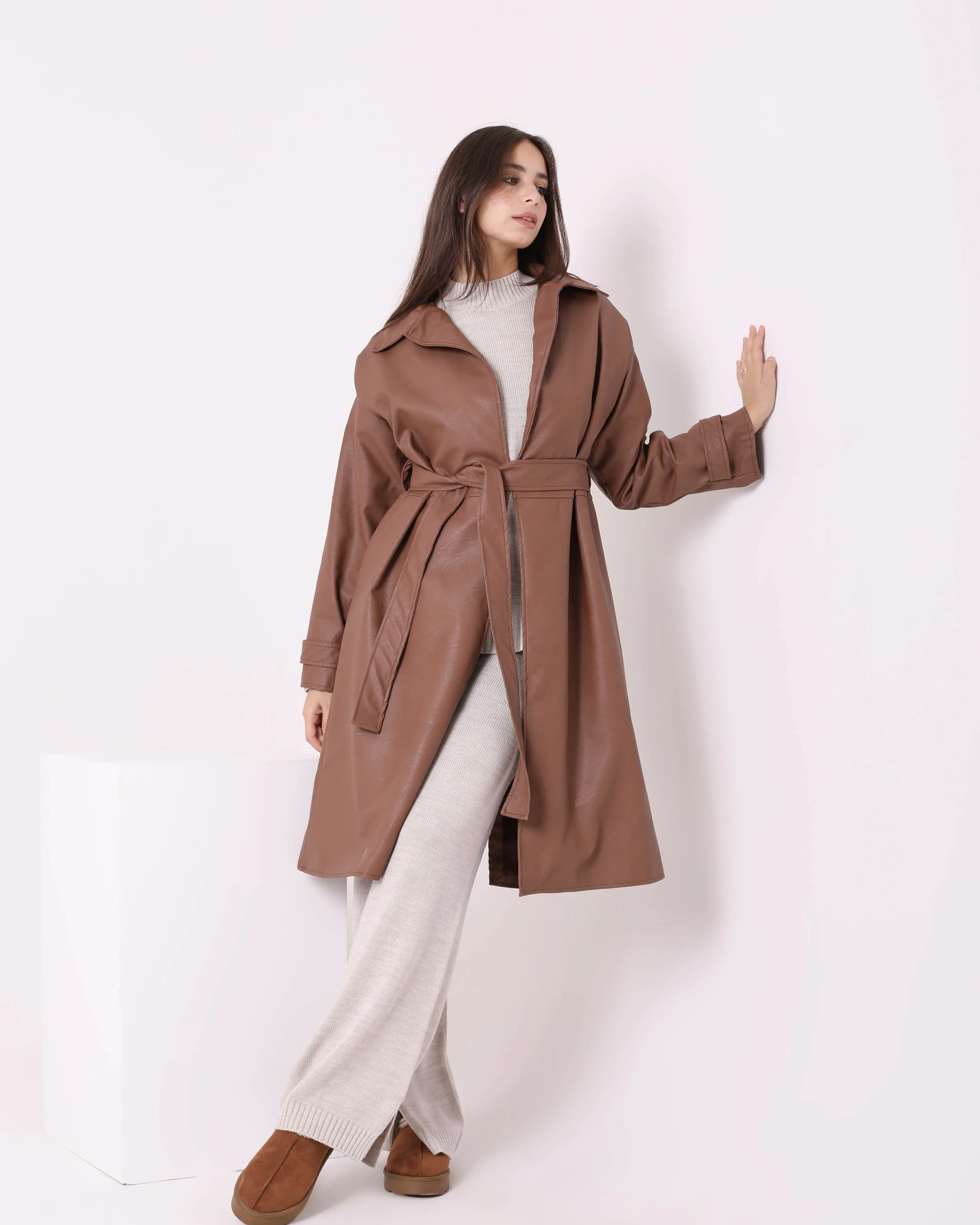 Belted Trench Coat (W712) - Just4Women