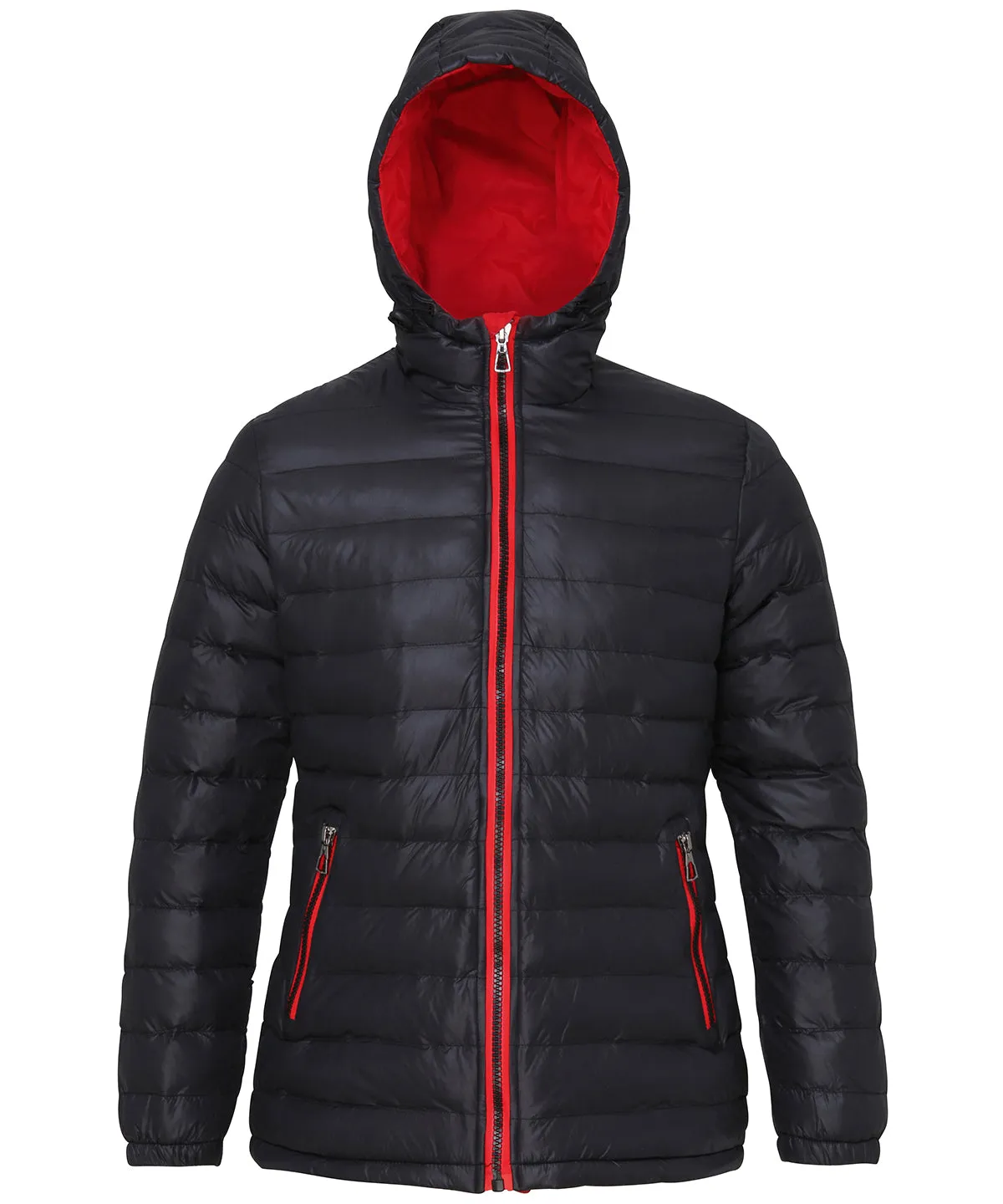 Black/Red - Women's padded jacket