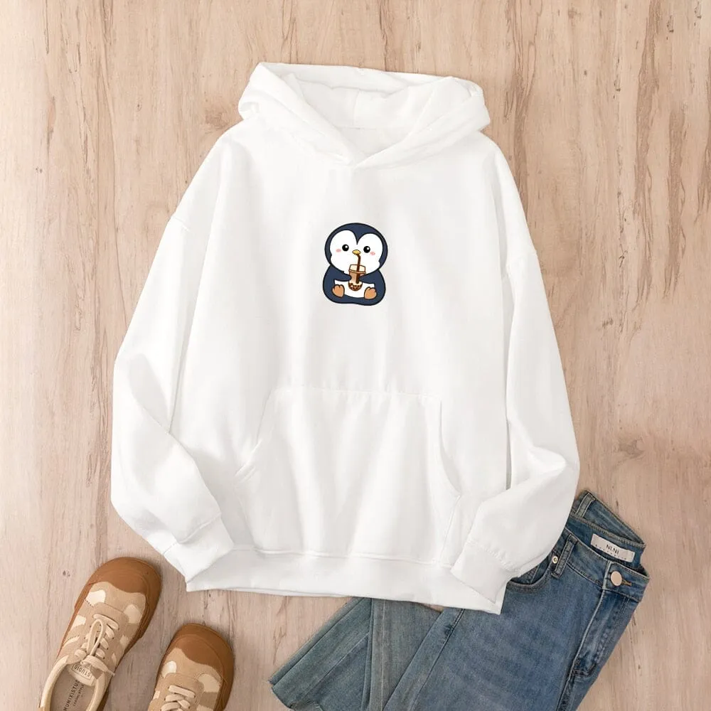 Boba Lovin Penguin Oversized Soft Hoodies