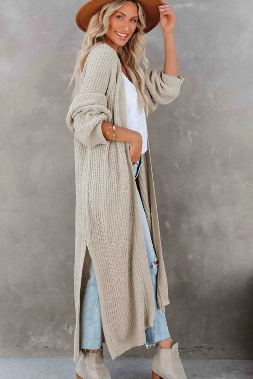 Boho Loose Split Knitted Cardigan Sweater