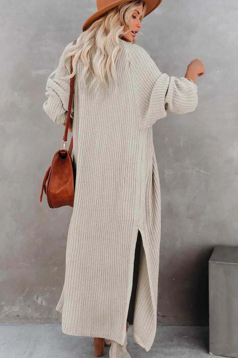 Boho Loose Split Knitted Cardigan Sweater