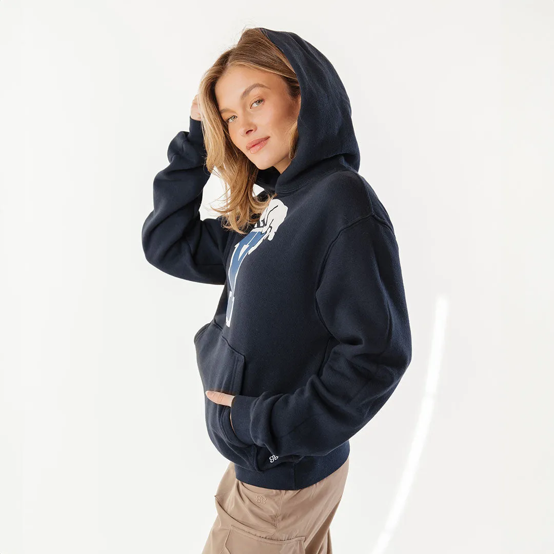 BYU Relaxed Hoodie, Navy - Y Cougar