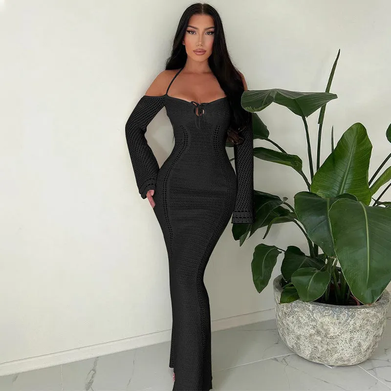 Carly Hollow Out Backless Knitted Sexy Maxi Dress