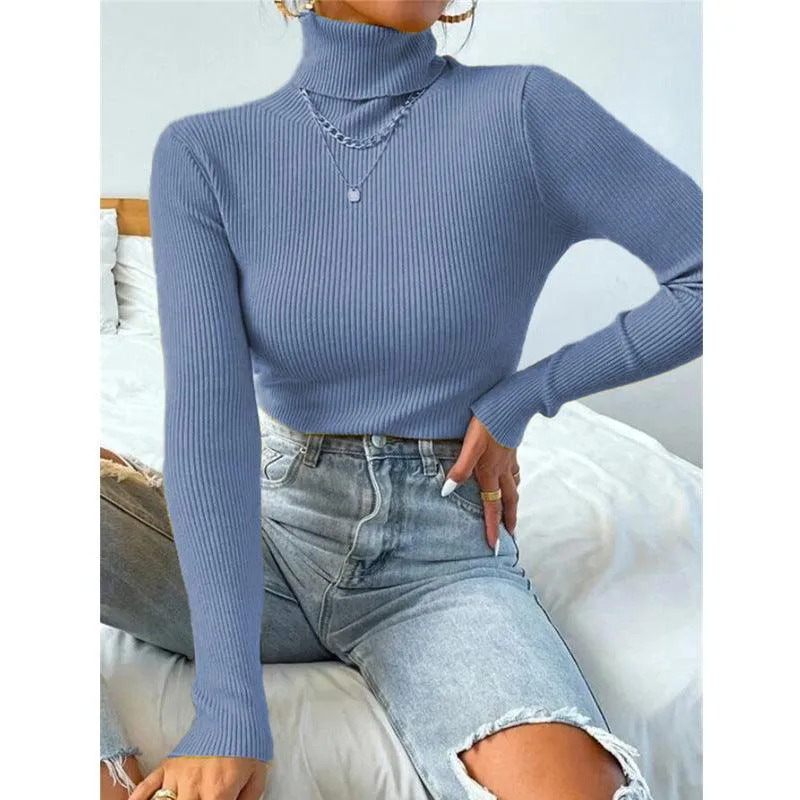 Chic Christmas Women's Cozy Turtleneck Sweater for Holiday Celebrations