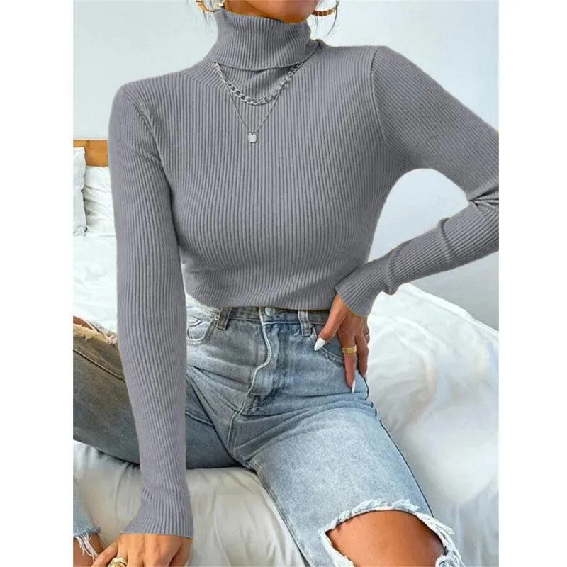 Chic Christmas Women's Cozy Turtleneck Sweater for Holiday Celebrations