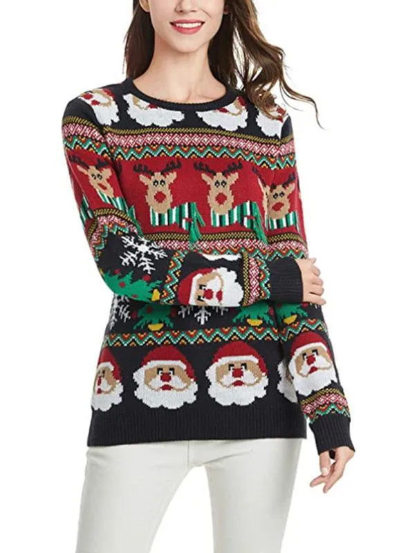 Chic Long Sleeve Christmas Sweater Set for Women - Perfect for Holiday Celebrations