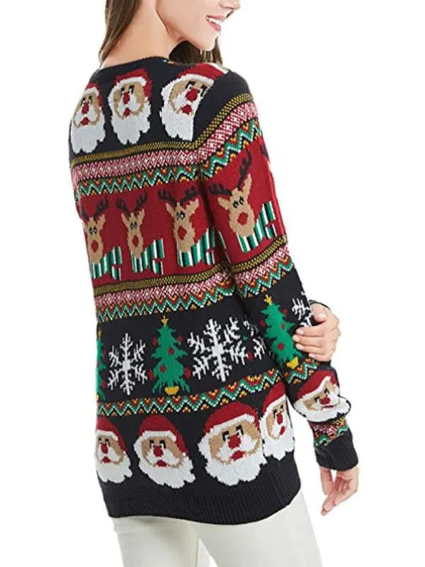 Chic Long Sleeve Christmas Sweater Set for Women - Perfect for Holiday Celebrations