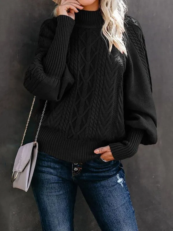 Chic Women's Cozy Twist-Detail Sweater with Mid Collar