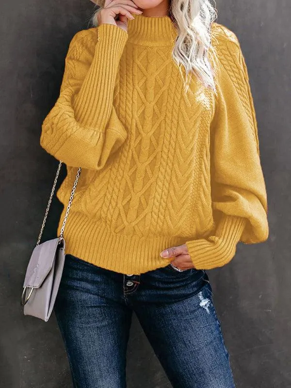 Chic Women's Cozy Twist-Detail Sweater with Mid Collar