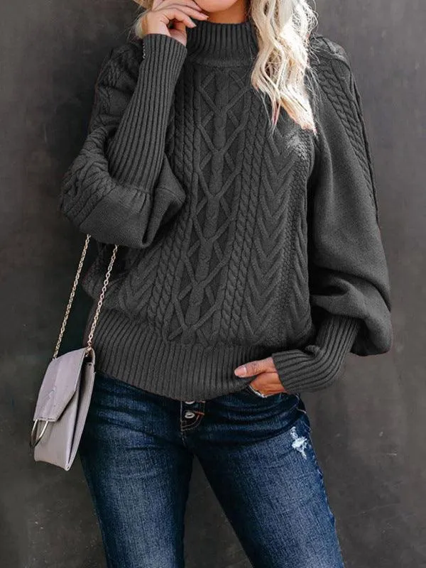 Chic Women's Cozy Twist-Detail Sweater with Mid Collar