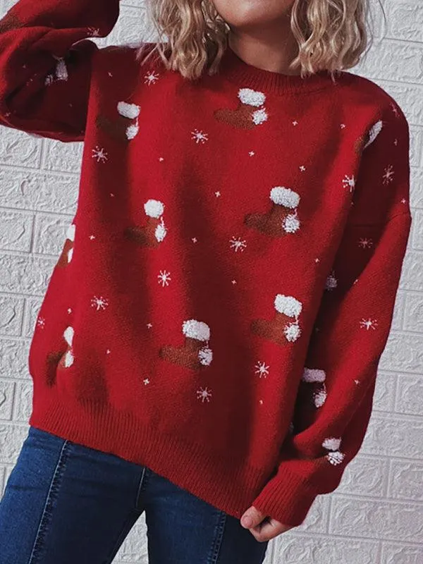 Cozy Festive Snowflake Sweater Set - Women's Winter Knitwear for Holiday Cheer