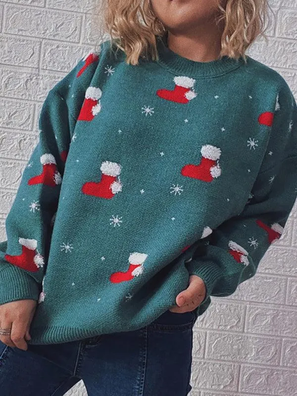 Cozy Festive Snowflake Sweater Set - Women's Winter Knitwear for Holiday Cheer