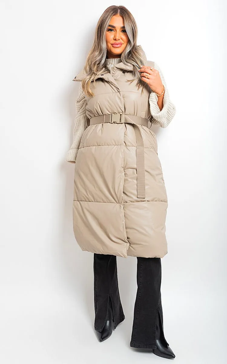 Dorothy Belted Long Puffer Gilet