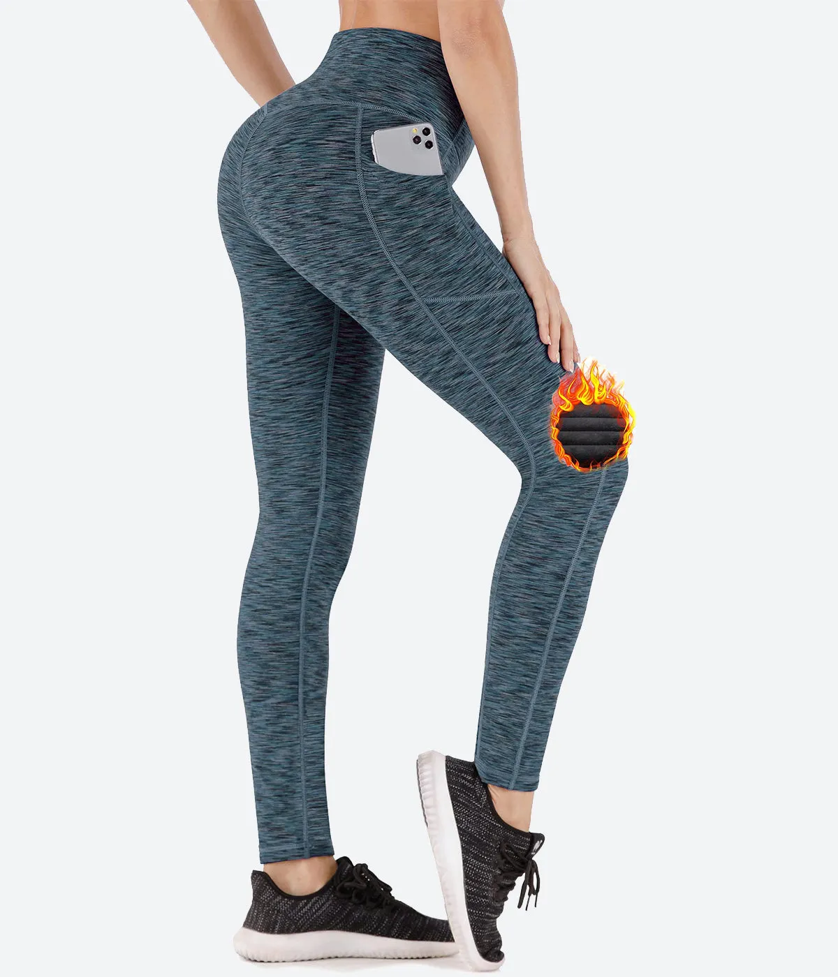 HeatLab Fleece Lined Winter Yoga Pants - HY49