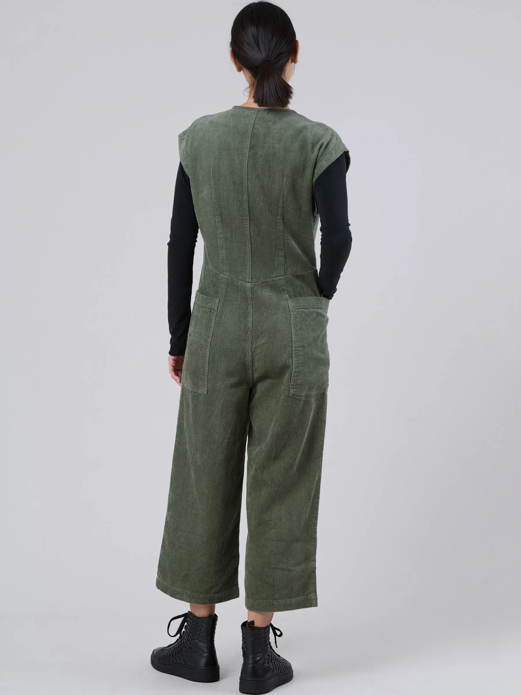 Hemp Organic Cotton Corduroy Jumpsuit with Patch Pockets