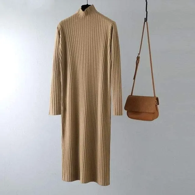 Jenna Solid Knitted Cotton Dress