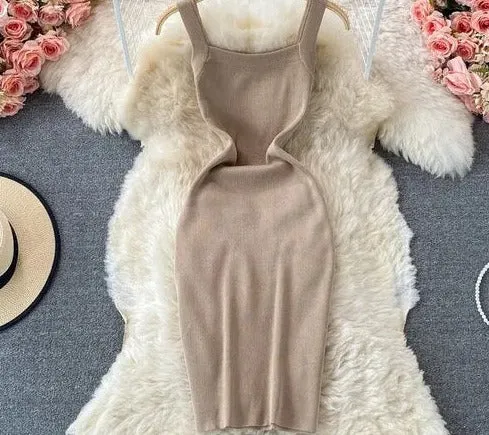 Knitted Sexy Strap body-con Dress