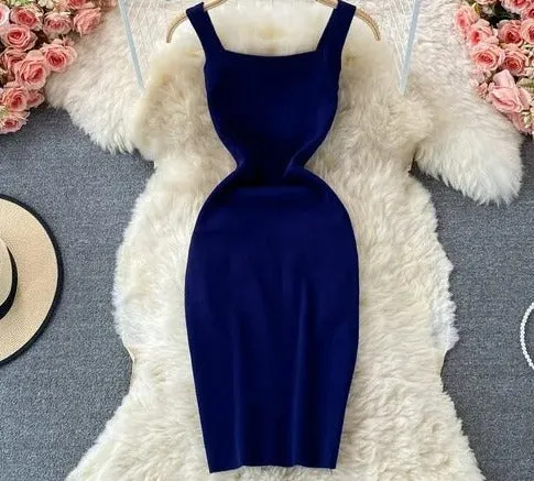 Knitted Sexy Strap body-con Dress