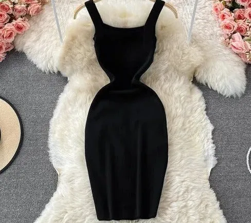 Knitted Sexy Strap body-con Dress