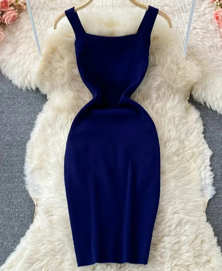 Knitted Sexy Strap body-con Dress