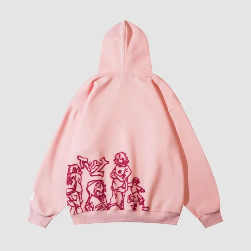 Line Person Graphic Hoodies