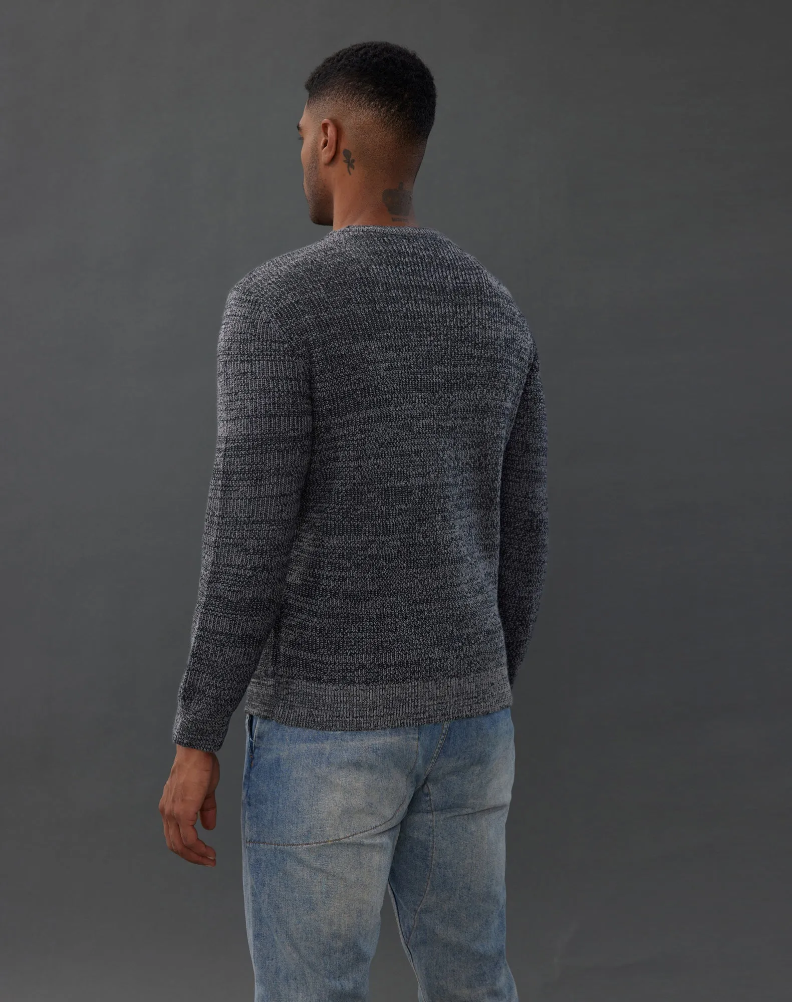 Men's Crewneck Sweater Long Sleeve Vintage Knitted Pullover