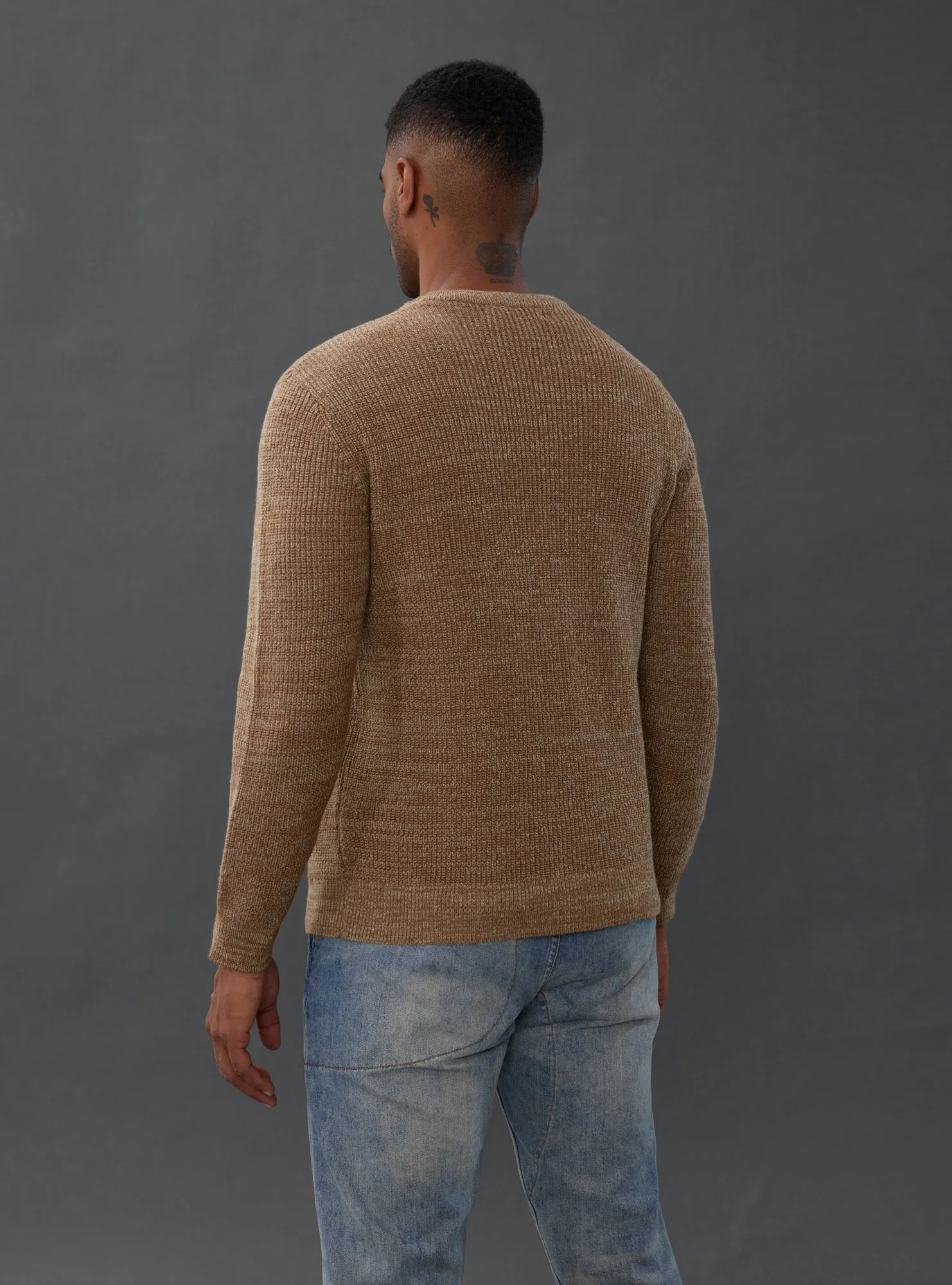 Men's Crewneck Sweater Long Sleeve Vintage Knitted Pullover