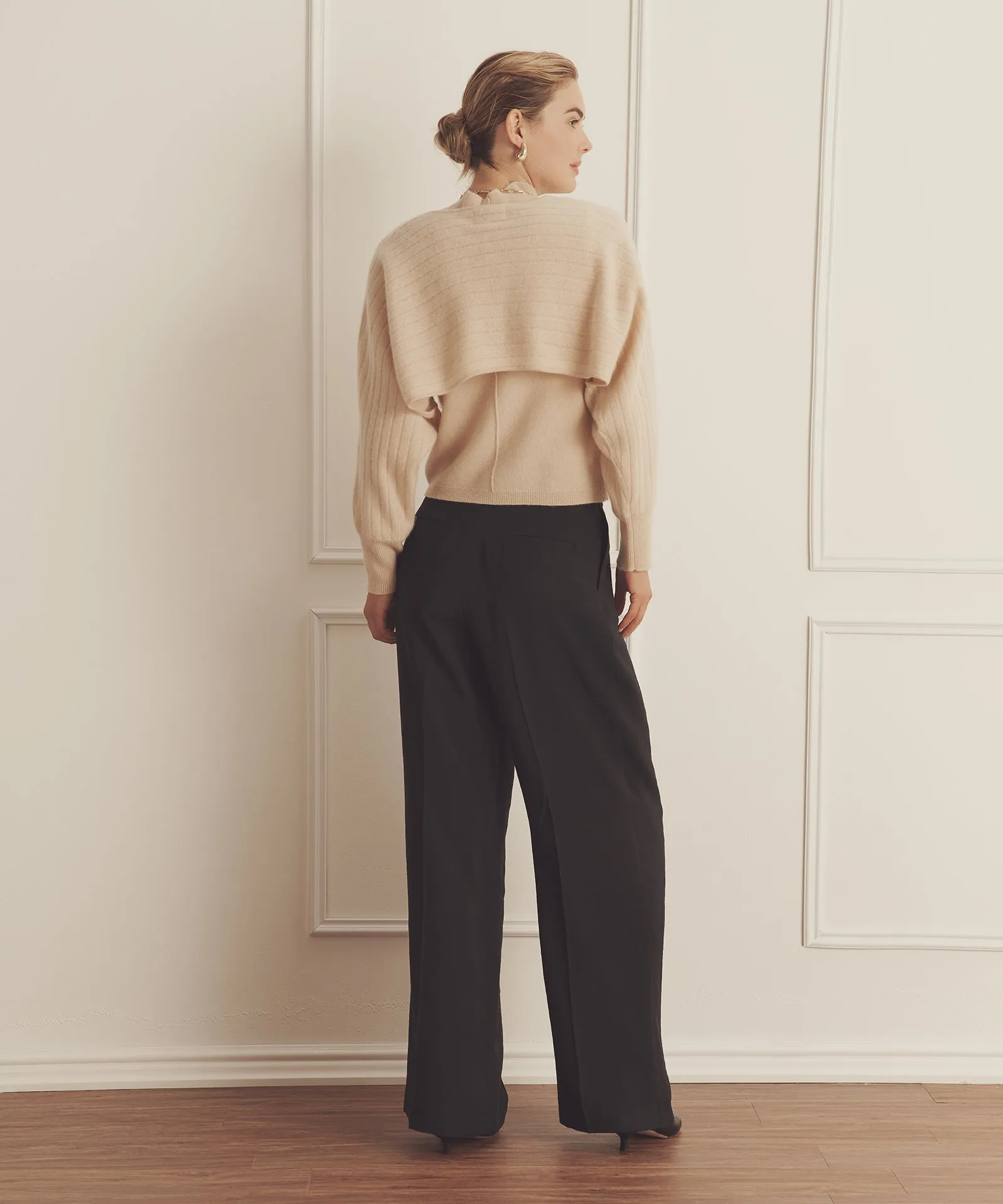 Novelty Cashmere Reversible Two Piece Turtleneck Set