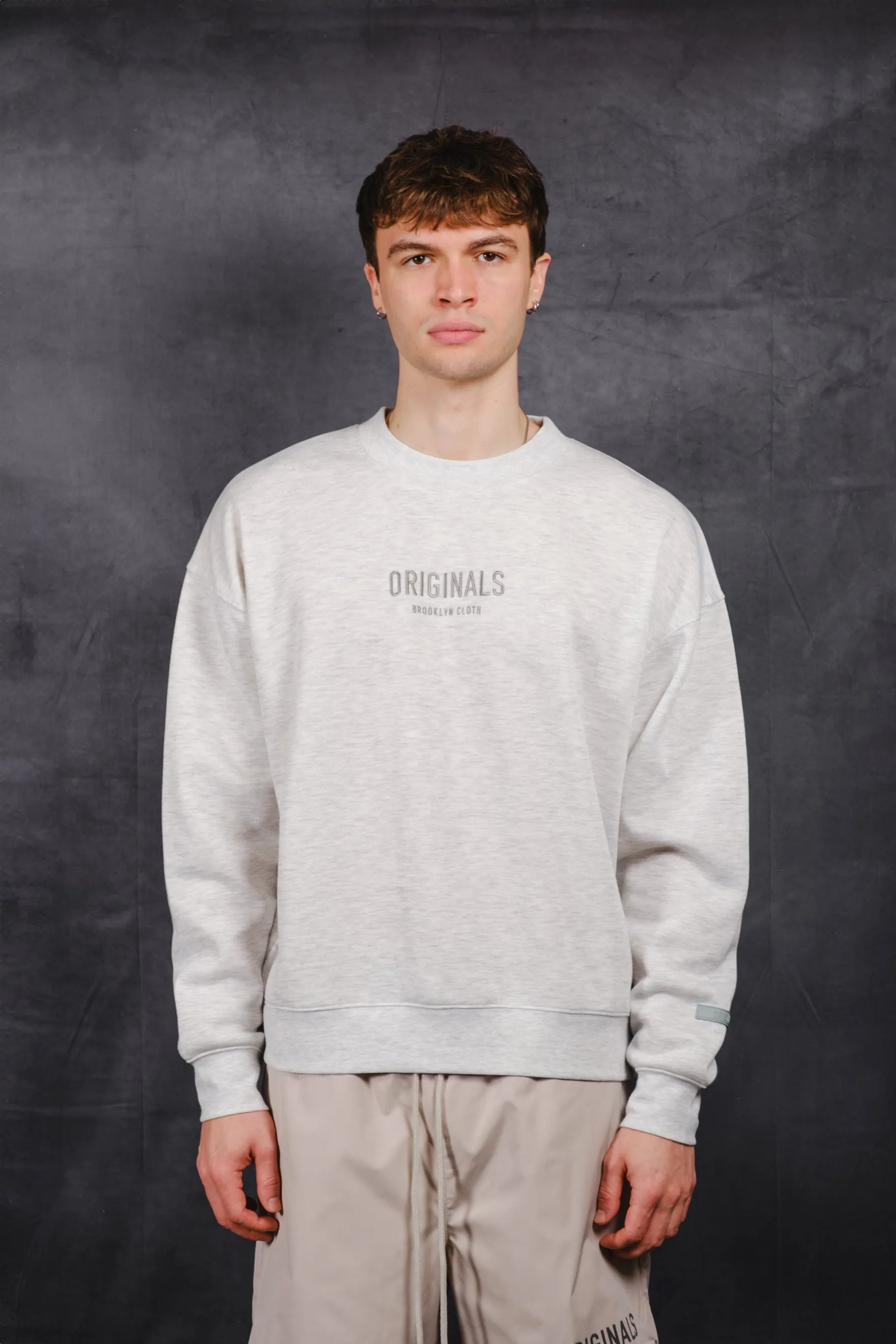 Originals Tonal Embroidered Fleece Crew Neck Sweatshirt