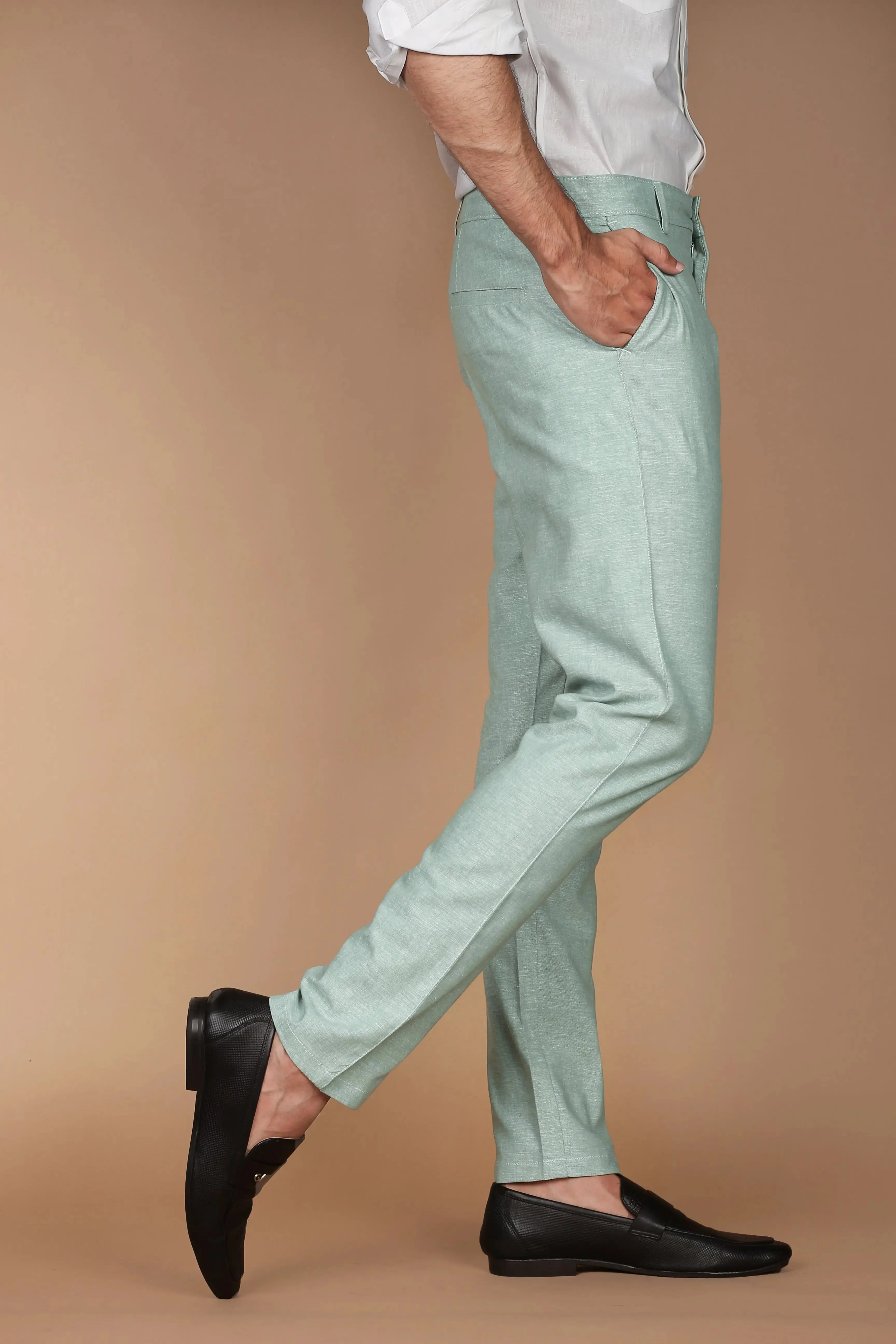 Pastel Green Linen Trousers