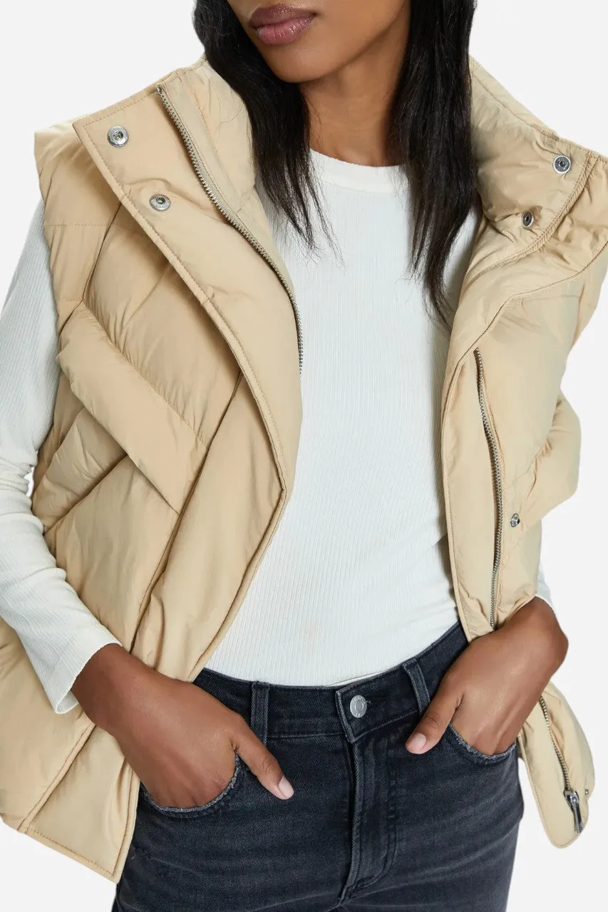 Pistola Joss Quilted Puffer Vest Warm Sand