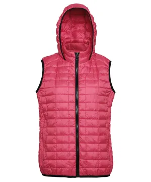 Red - Women's honeycomb hooded gilet