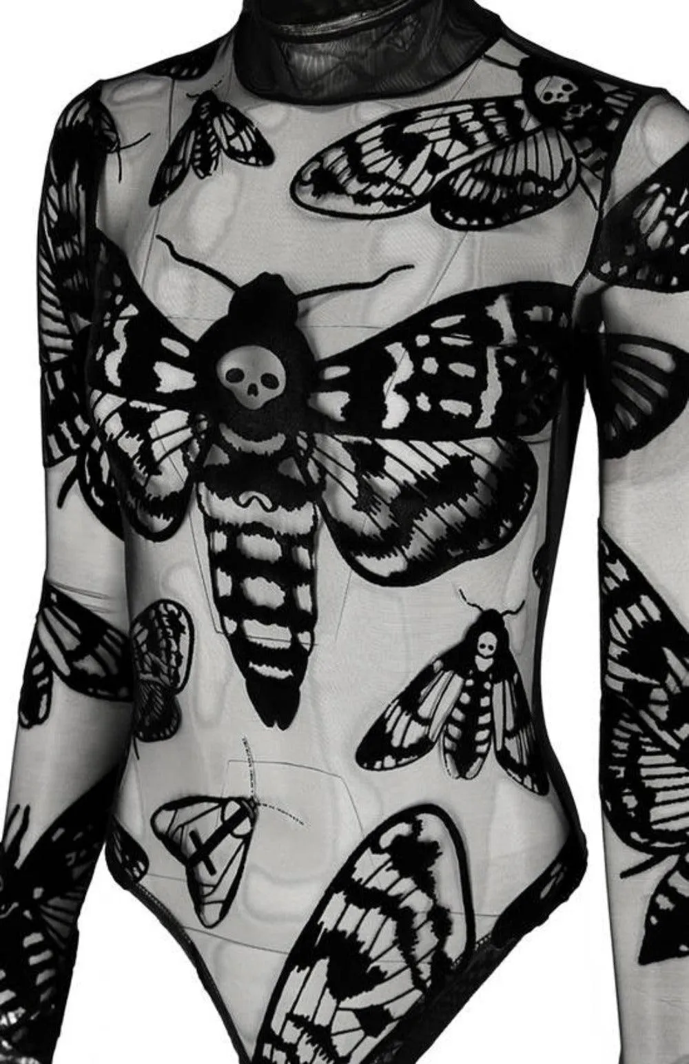 Restyle - Death's Head Moth mesh bodysuit