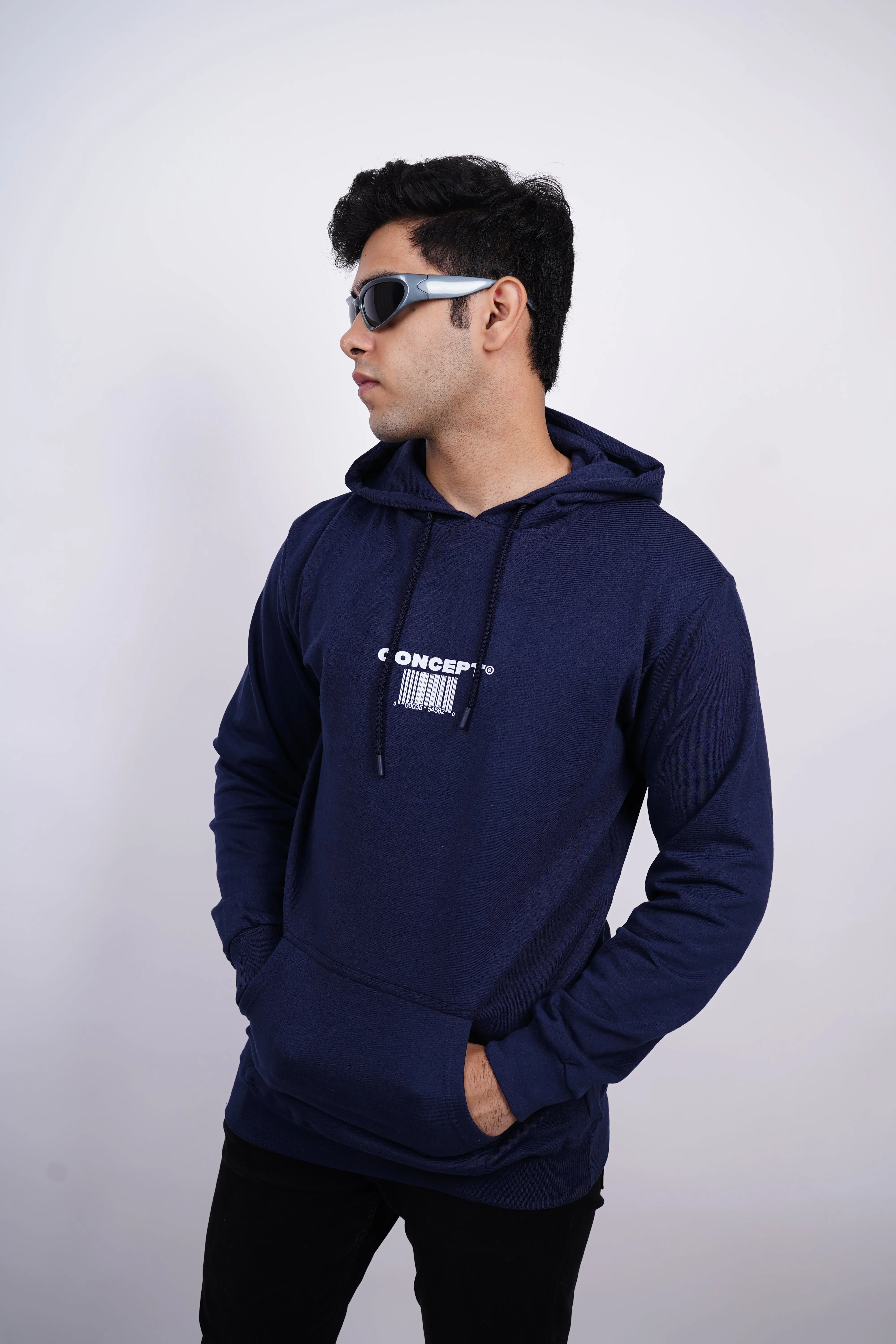 The Illusion Concept Relaxed fit Dark Heaven Blue Hoodie for Men By DemonWear