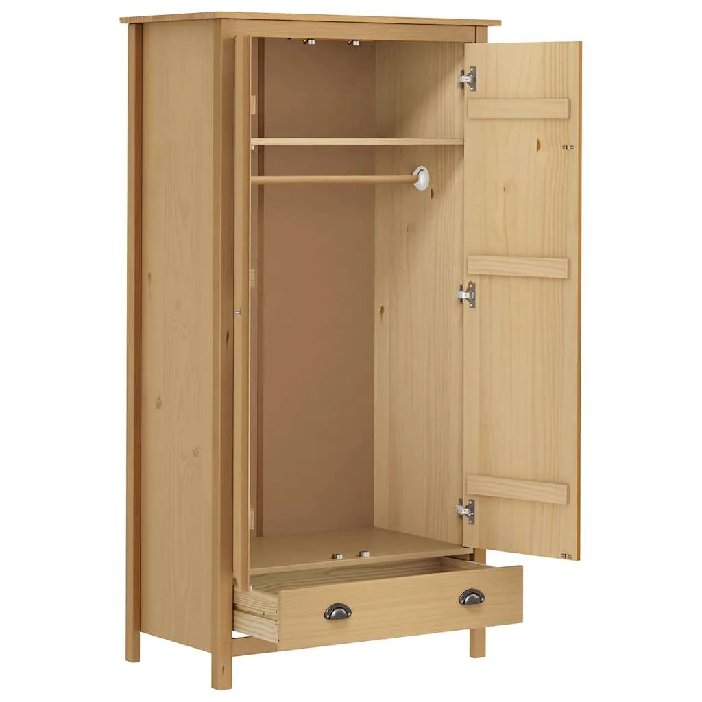 vidaXL 2-Door Wardrobe Hill 89x50x170 cm Solid Pine Wood