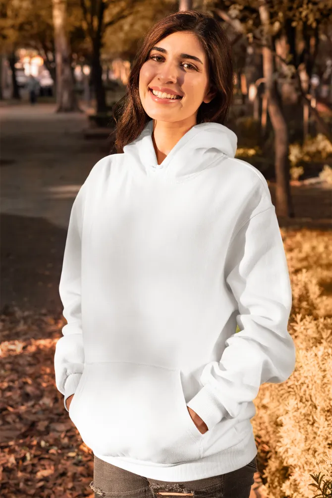 White Oversized Hoodie for women