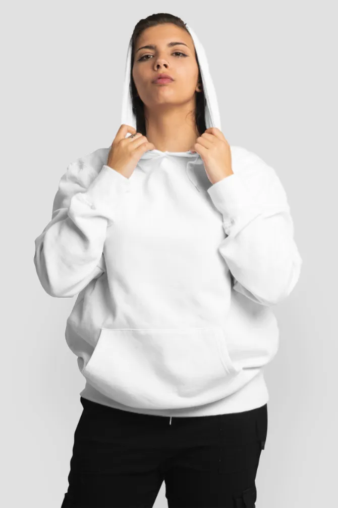 White Oversized Hoodie for women