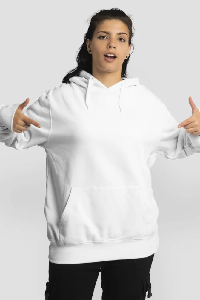 White Oversized Hoodie for women