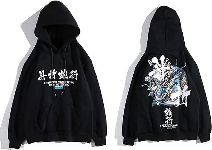 XYXIONGMAO Techware Graphic Hoodies Street Streetwear Hoodie Japanese Oversized Black Mens Hip Hop Sweatshirt